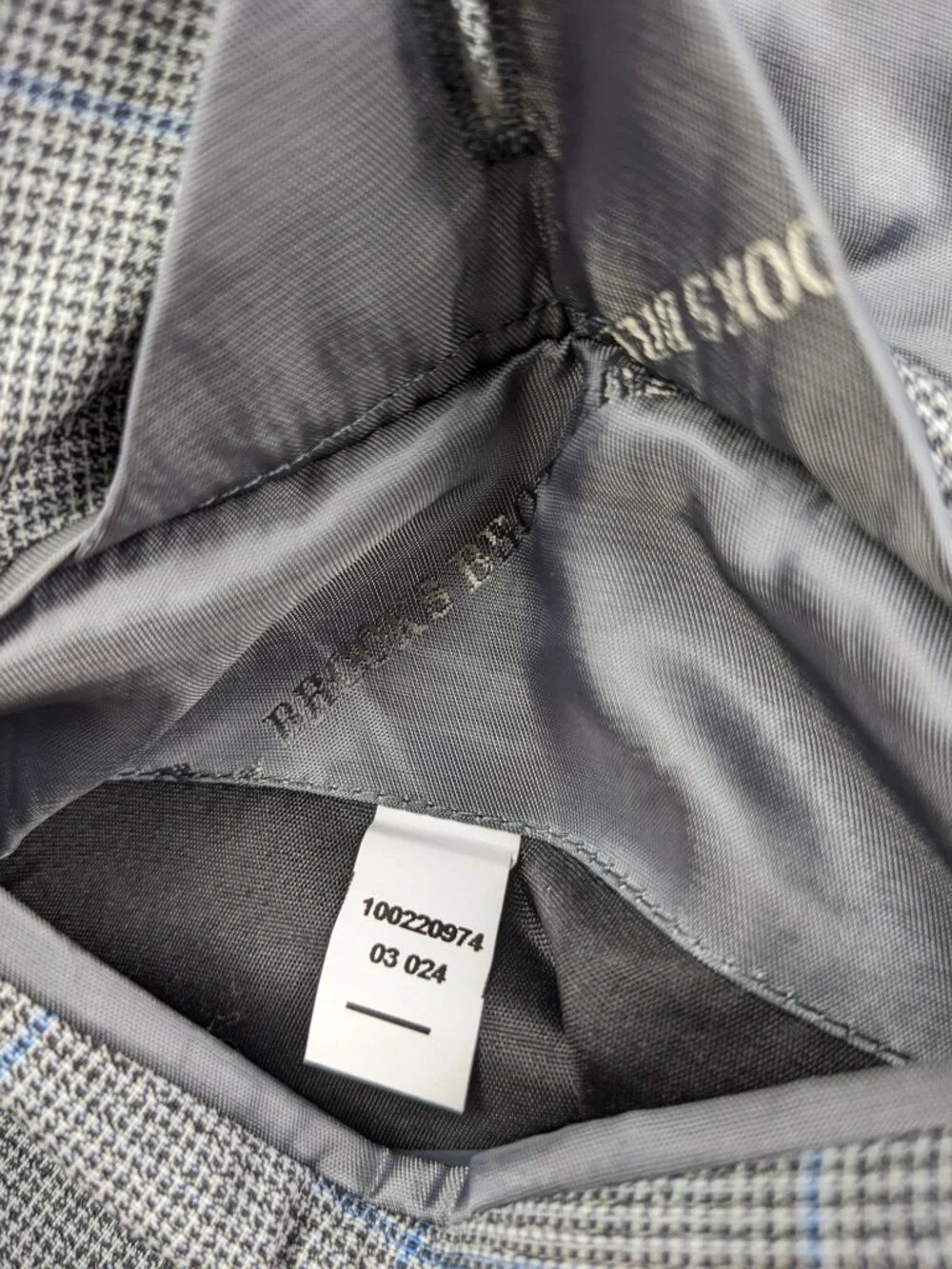 2024 Brooks Brothers Suit Wool Gray Blue Windowpane Plaid 46R 38x30
